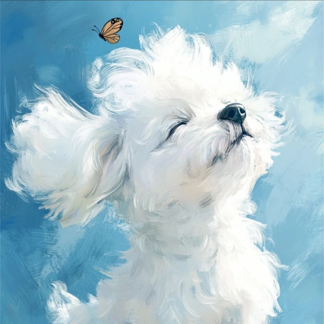 风中飞舞, 比熊犬, 蝴蝶