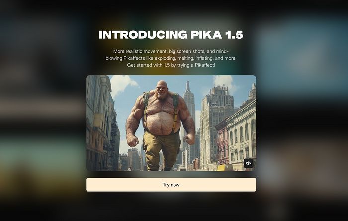 Pika AI视频生成器新Pika 1.5